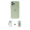 MARSİLYAN™- iPhone 12 Pro Kılıf Atlas Minimal Prime - Siyah Polymer Nano Ekran Koruyucu + Shine Kamera Lens - MI