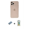 MARSİLYAN™- iPhone 12 Pro Kılıf Atlas Minimal Prime - Siyah Polymer Nano Ekran Koruyucu + Shine Kamera Lens Koruma Cam - GS