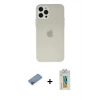 MARSİLYAN™- iPhone 12 Pro Kılıf Atlas Minimal Prime - Siyah Polymer Nano Ekran Koruyucu + Shine Kamera Lens Koruma Cam - PE