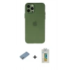 MARSİLYAN™- iPhone 12 Pro Kılıf Atlas Minimal Prime - Siyah Polymer Nano Ekran Koruyucu + Shine Kamera Lens Koruma Cam - GS