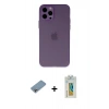 MARSİLYAN™- iPhone 12 Pro Kılıf Atlas Minimal Prime - Siyah Polymer Nano Ekran Koruyucu + Shine Kamera Lens Koruma Cam - GI