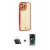 MARSİLYAN™- iPhone 12 Pro Kılıf Çekirdek Klasik Serisi - Şeffaf 360 Full Body Arka Koruyucu + Kamera Lens Koruma Cam - SF
