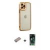 MARSİLYAN™- iPhone 12 Pro Kılıf Çekirdek Klasik Serisi - Şeffaf 360 Full Body Arka Koruyucu + Shine Kamera Lens Koruma Cam - SABE