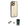 MARSİLYAN™- iPhone 12 Pro Kılıf Çekirdek Klasik Serisi - Şeffaf 360 Full Body Arka Koruyucu + Shine Kamera Lens Koruma Cam - SABE