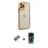 MARSİLYAN™- iPhone 12 Pro Kılıf Çekirdek Klasik Serisi - Şeffaf 360 Full Body Arka Koruyucu + Shine Kamera Lens Koruma Cam - SH