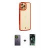MARSİLYAN™- iPhone 12 Pro Kılıf Çekirdek Klasik Serisi - Şeffaf 360 Full Body Arka Koruyucu + Neon Fosforlu Kamera Lens - YL