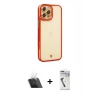 MARSİLYAN™- iPhone 12 Pro Kılıf Çekirdek Klasik Serisi - Şeffaf Uv Polymer Nano Ekran Koruyucu + Kamera Lens Koruma Cam - SF