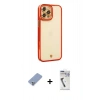 MARSİLYAN™- iPhone 12 Pro Kılıf Çekirdek Klasik Serisi - Şeffaf Uv Polymer Nano Ekran Koruyucu + Metal Kamera Lens Koruma Cam - KUYL