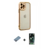 MARSİLYAN™- iPhone 12 Pro Kılıf Çekirdek Klasik Serisi - Siyah 360 Mat Full Body Arka Koruyucu + Shine Kamera Lens Koruma Cam - GI
