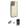 MARSİLYAN™- iPhone 12 Pro Kılıf Çekirdek Klasik Serisi - Siyah 360 Mat Full Body Arka Koruyucu + Metal Kamera Lens Koruma Cam - GD
