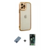 MARSİLYAN™- iPhone 12 Pro Kılıf Çekirdek Klasik Serisi - Siyah 360 Mat Full Body Arka Koruyucu + Metal Kamera Lens Koruma Cam - MI