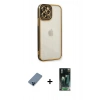 MARSİLYAN™- iPhone 12 Pro Kılıf Çekirdek Klasik Serisi - Siyah 360 Mat Full Body Arka Koruyucu + Metal Kamera Lens Koruma Cam - MI