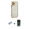 MARSİLYAN™- iPhone 12 Pro Kılıf Çekirdek Klasik Serisi - Siyah 360 Mat Full Body Arka Koruyucu + Shine Kamera Lens Koruma Cam - MI