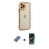 MARSİLYAN™- iPhone 12 Pro Kılıf Çekirdek Klasik Serisi - Siyah 360 Mat Full Body Arka Koruyucu + Metal Kamera Lens Koruma Cam - AKYL