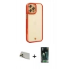 MARSİLYAN™- iPhone 12 Pro Kılıf Çekirdek Klasik Serisi - Siyah 360 Mat Full Body Arka Koruyucu + Rainbow Kamera Lens Koruma Cam - GD