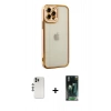 MARSİLYAN™- iPhone 12 Pro Kılıf Çekirdek Klasik Serisi - Siyah 360 Mat Full Body Arka Koruyucu + Shine Kamera Lens - GS