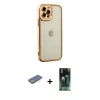MARSİLYAN™- iPhone 12 Pro Kılıf Çekirdek Klasik Serisi - Siyah 360 Mat Full Body Arka Koruyucu + Renkli Kamera Lens Koruma Cam - YL