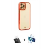 MARSİLYAN™- iPhone 12 Pro Kılıf Çekirdek Klasik Serisi - Siyah 3D Antistatik Cam Ekran Koruyucu + Kamera Lens Koruma Cam - SF