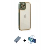 MARSİLYAN™- iPhone 12 Pro Kılıf Çekirdek Klasik Serisi - Siyah 3D Antistatik Cam Ekran Koruyucu + Metal Kamera Lens Koruma Cam - MI