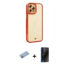 MARSİLYAN™- iPhone 12 Pro Kılıf Çekirdek Klasik Serisi - Siyah 3D Antistatik Hayalet Cam Ekran Koruyucu + Shine Kamera Lens Koruma Cam - MI
