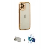 MARSİLYAN™- iPhone 12 Pro Kılıf Çekirdek Klasik Serisi - Siyah 3D Antistatik Seramik Nano Ekran Koruyucu + Rainbow Kamera Lens Koruma Cam - GD