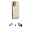 MARSİLYAN™- iPhone 12 Pro Kılıf Çekirdek Klasik Serisi - Siyah 3D Antistatik Seramik Nano Ekran Koruyucu + Shine Kamera Lens Koruma Cam - MI