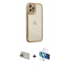 MARSİLYAN™- iPhone 12 Pro Kılıf Çekirdek Klasik Serisi - Siyah 3D Antistatik Seramik Nano Ekran Koruyucu + Rainbow Kamera Lens Koruma Cam - GD