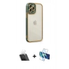 MARSİLYAN™- iPhone 12 Pro Kılıf Çekirdek Klasik Serisi - Siyah 3D Antistatik Seramik Nano Ekran Koruyucu + Kamera Lens Koruma Cam - SF