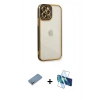 MARSİLYAN™- iPhone 12 Pro Kılıf Çekirdek Klasik Serisi - Siyah 3D Antistatik Seramik Nano Ekran Koruyucu + Shine Kamera Lens Koruma Cam - GS