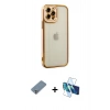 MARSİLYAN™- iPhone 12 Pro Kılıf Çekirdek Klasik Serisi - Siyah 3D Antistatik Seramik Nano Ekran Koruyucu + Metal Kamera Lens Koruma Cam - GS