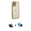 MARSİLYAN™- iPhone 12 Pro Kılıf Çekirdek Klasik Serisi - Siyah 3D Antistatik Seramik Nano Ekran Koruyucu + Kamera Lens Koruma Cam - SF