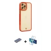 MARSİLYAN™- iPhone 12 Pro Kılıf Çekirdek Klasik Serisi - Siyah 3D Antistatik Seramik Nano Ekran Koruyucu + Mavi Renkli Kamera Lens Koruma Cam