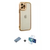 MARSİLYAN™- iPhone 12 Pro Kılıf Çekirdek Klasik Serisi - Siyah 3D Antistatik Seramik Nano Ekran Koruyucu + Shine Kamera Lens Koruma Cam - GS