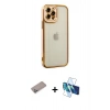 MARSİLYAN™- iPhone 12 Pro Kılıf Çekirdek Klasik Serisi - Siyah 3D Antistatik Seramik Nano Ekran Koruyucu + Shine Kamera Lens Koruma Cam - SABE