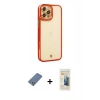 MARSİLYAN™- iPhone 12 Pro Kılıf Çekirdek Klasik Serisi - Siyah 6D Mat Seramik Hayalet Nano Ekran Koruyucu + Metal Kamera Lens Koruma Cam - AKYL