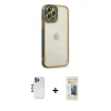 MARSİLYAN™- iPhone 12 Pro Kılıf Çekirdek Klasik Serisi - Siyah 6D Mat Seramik Hayalet Nano Ekran Koruyucu + Shine Kamera Lens - MI