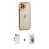 MARSİLYAN™- iPhone 12 Pro Kılıf Çekirdek Klasik Serisi - Siyah 6D Mat Seramik Hayalet Nano Ekran Koruyucu + Shine Kamera Lens - MI