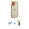 MARSİLYAN™- iPhone 12 Pro Kılıf Çekirdek Klasik Serisi - Siyah 6D Mat Seramik Hayalet Nano Ekran Koruyucu + Shine Kamera Lens Koruma Cam - MI