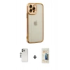 MARSİLYAN™- iPhone 12 Pro Kılıf Çekirdek Klasik Serisi - Siyah 6D Mat Seramik Hayalet Nano Ekran Koruyucu + Shine Kamera Lens - GS