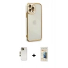 MARSİLYAN™- iPhone 12 Pro Kılıf Çekirdek Klasik Serisi - Siyah 6D Mat Seramik Hayalet Nano Ekran Koruyucu + Shine Kamera Lens - GD