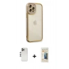 MARSİLYAN™- iPhone 12 Pro Kılıf Çekirdek Klasik Serisi - Siyah 6D Mat Seramik Hayalet Nano Ekran Koruyucu + Shine Kamera Lens - GS