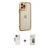 MARSİLYAN™- iPhone 12 Pro Kılıf Çekirdek Klasik Serisi - Siyah 6D Mat Seramik Hayalet Nano Ekran Koruyucu + Shine Kamera Lens - GD