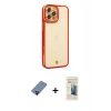 MARSİLYAN™- iPhone 12 Pro Kılıf Çekirdek Klasik Serisi - Siyah 6D Mat Seramik Hayalet Nano Ekran Koruyucu + Metal Kamera Lens Koruma Cam - MI