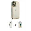 MARSİLYAN™- iPhone 12 Pro Kılıf Çekirdek Klasik Serisi - Siyah Polymer Nano Ekran Koruyucu + Shine Kamera Lens - GD