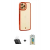MARSİLYAN™- iPhone 12 Pro Kılıf Çekirdek Klasik Serisi - Siyah Polymer Nano Ekran Koruyucu + Kamera Lens Koruma Cam - SF