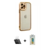 MARSİLYAN™- iPhone 12 Pro Kılıf Çekirdek Klasik Serisi - Siyah Polymer Nano Ekran Koruyucu + Kamera Lens Koruma Cam - SF