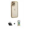MARSİLYAN™- iPhone 12 Pro Kılıf Çekirdek Klasik Serisi - Siyah Polymer Nano Ekran Koruyucu + Kamera Lens Koruma Cam - SF