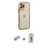 MARSİLYAN™- iPhone 12 Pro Kılıf Çekirdek Klasik Serisi - Siyah Polymer Nano Ekran Koruyucu + Shine Kamera Lens Koruma Cam - MI