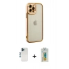 MARSİLYAN™- iPhone 12 Pro Kılıf Çekirdek Klasik Serisi - Siyah Polymer Nano Ekran Koruyucu + Shine Kamera Lens - MI