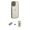MARSİLYAN™- iPhone 12 Pro Kılıf Çekirdek Klasik Serisi - Siyah Polymer Nano Ekran Koruyucu + Shine Kamera Lens Koruma Cam - GS